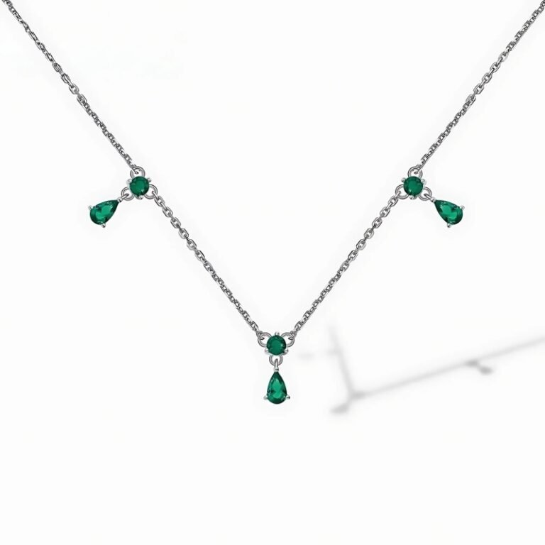 Elegant Emerald Drop Necklace
