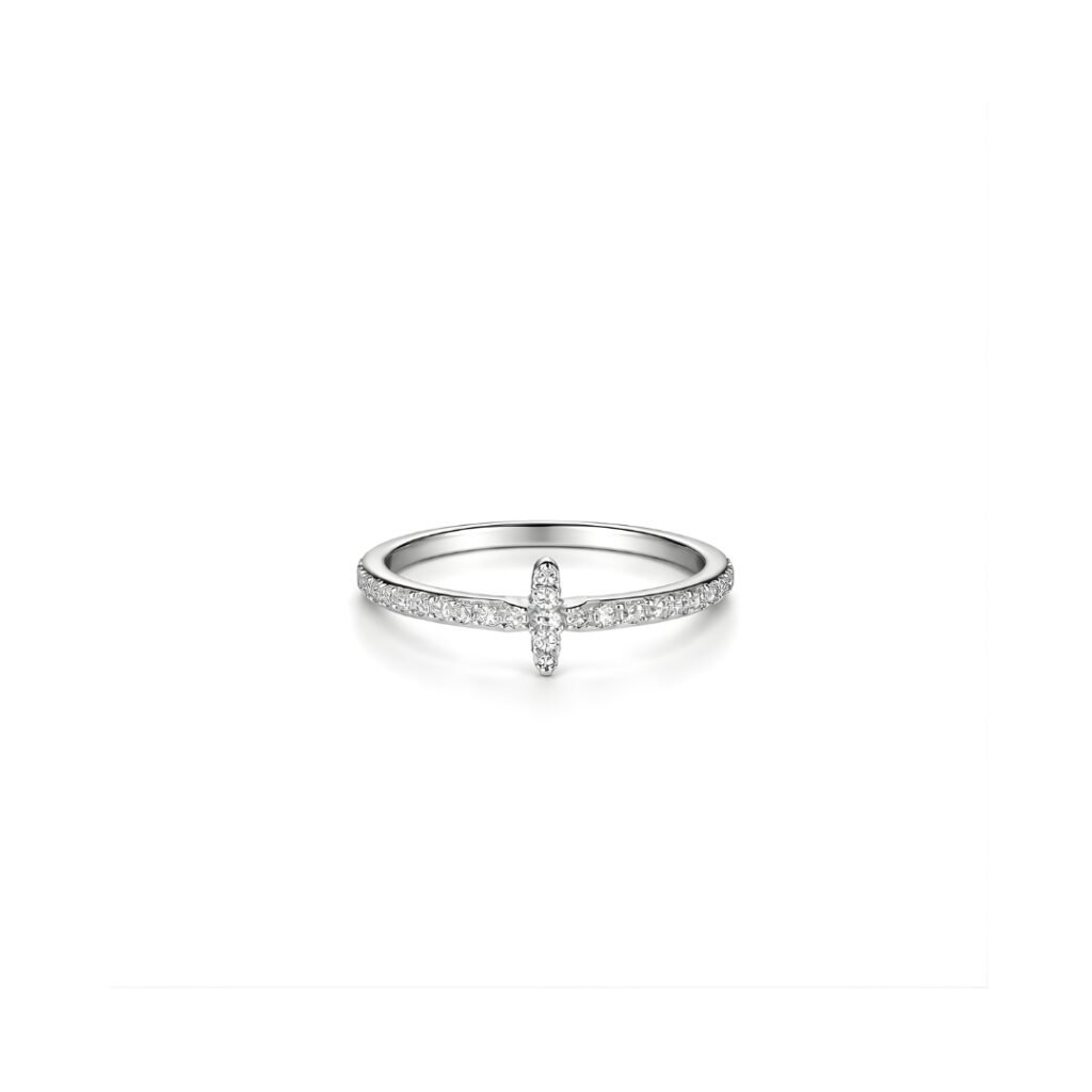 Mini Cross Pavé Ring