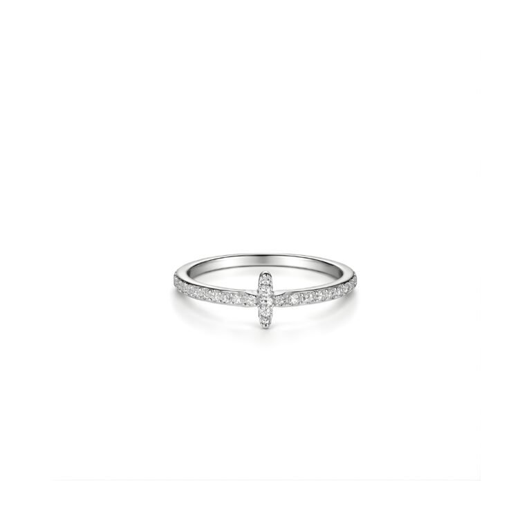 Mini Cross Pavé Ring