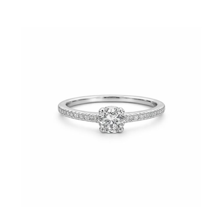 Solitaire Pavé Ring