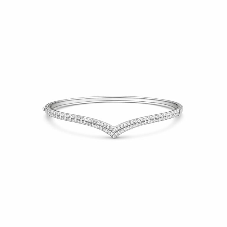 V-Chevron Double Pavé Bangle